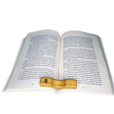 Kitap Okuma Ayracı Ahşap Kanat Figürlü Çift Yönlü Ayraç Hediyeli