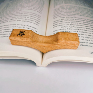 Kitap Okuma Ayracı Ahşap Kanat Figürlü Çift Yönlü Ayraç Hediyeli