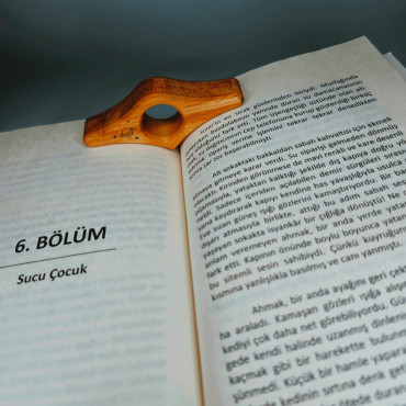 Kitap Okuma Ayracı Ahşap Satürn Figürlü Çift Yönlü Ayraç Hediyeli